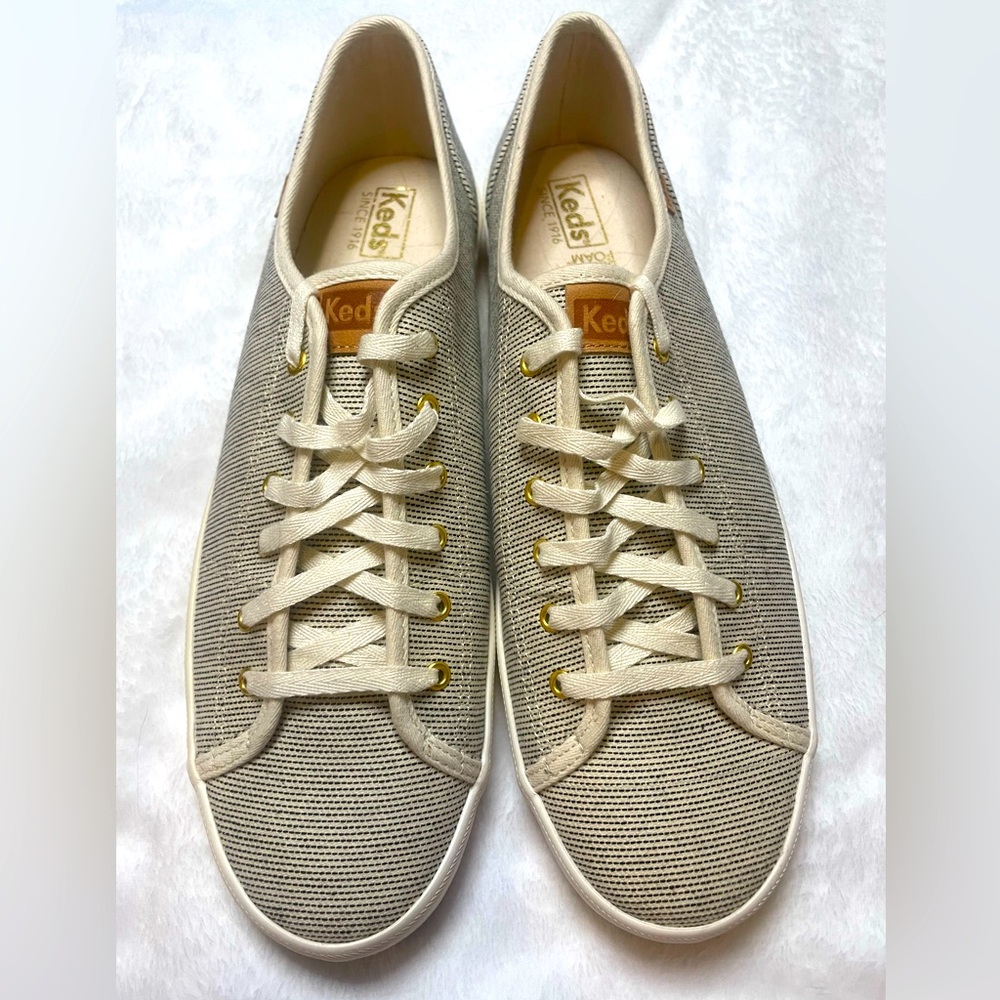 Keds black and cream stripe sneakers size 11